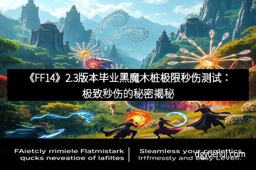 《FF14》2.3版本毕业黑魔木桩极限秒伤测试：极致秒伤的秘密揭秘